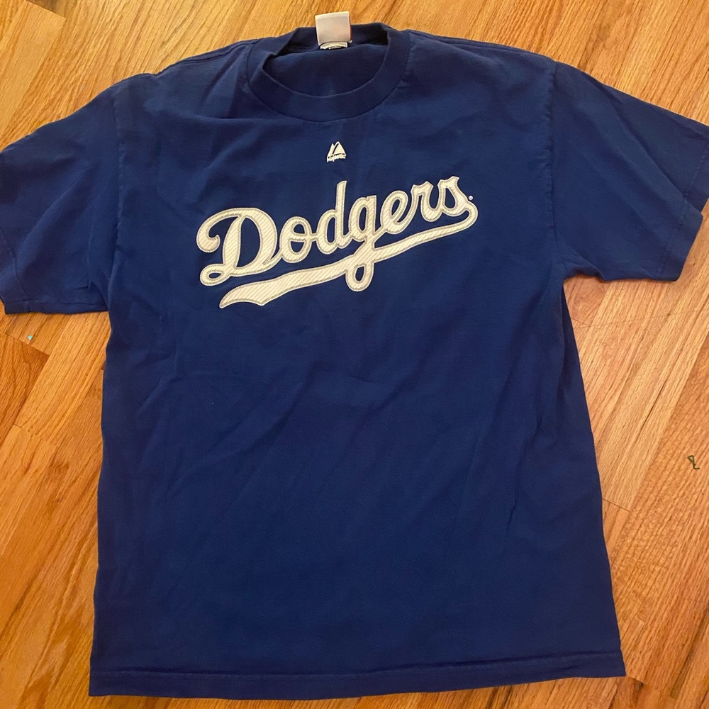 Men’s Dodgers T-shirt “Kershaw”, Dark Blue, Sz: LARGE by Majestic